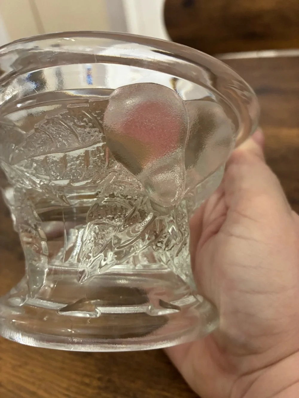 Teleflora Pressed Glass Candle Holder